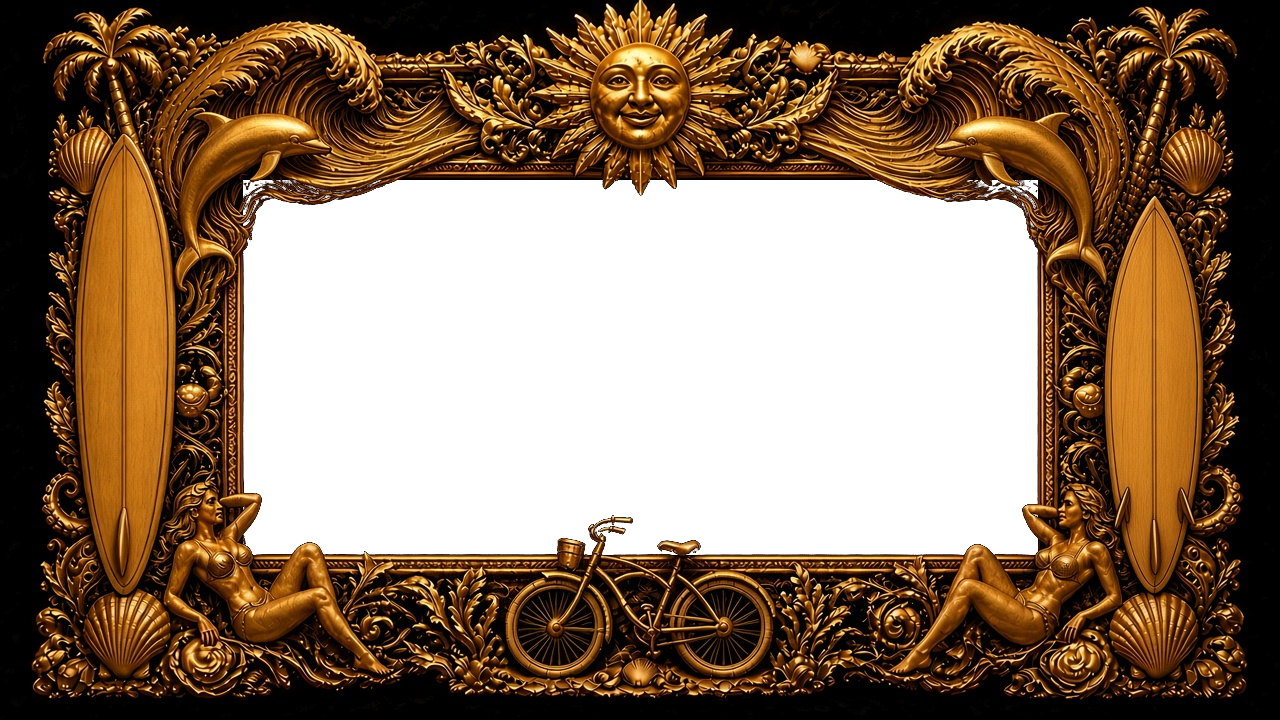 Gilded maritime theatre frame